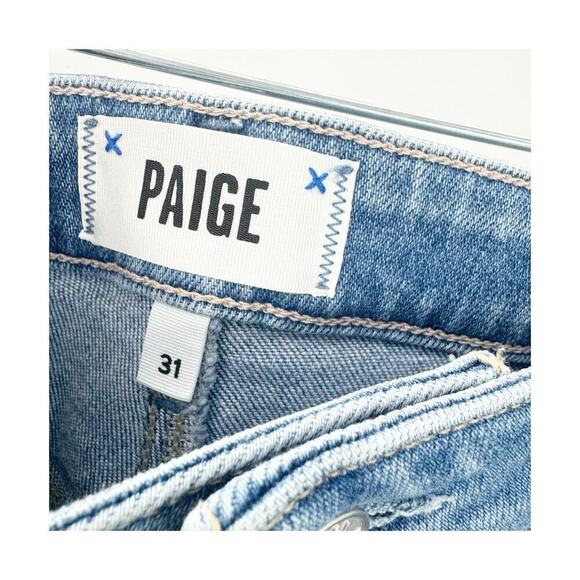 Paige Claudine Darling Wisiesta Hem Slim Boot Cut Jean Denim Blue Size 31 NWT - Picture 12 of 15